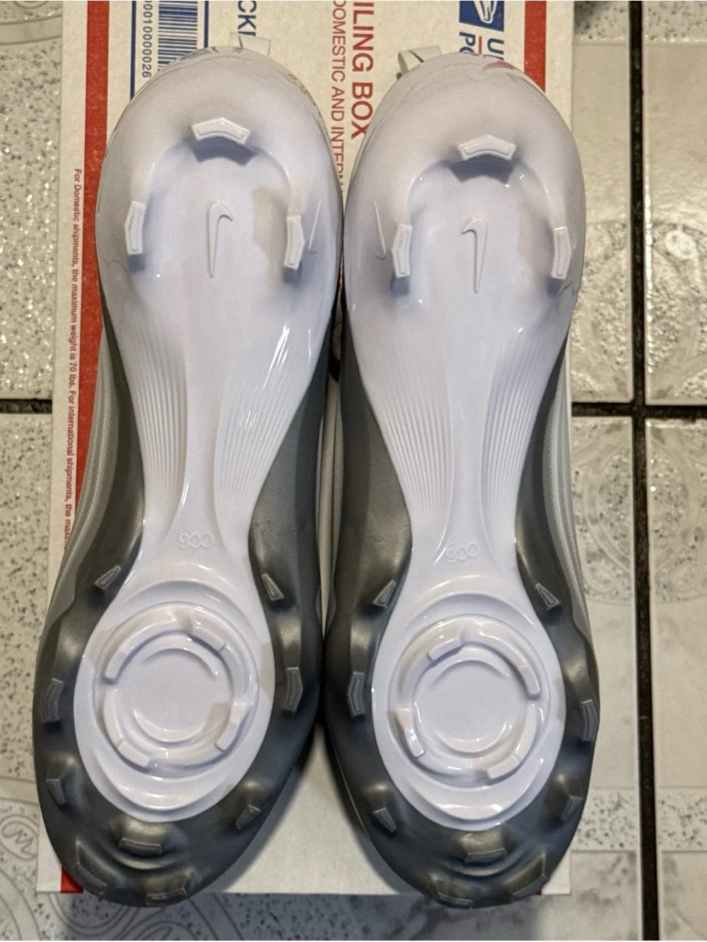 New Nike Vapor Speed 3 Football Cleats White Grey Silver Mens Size 10 FB3303-100